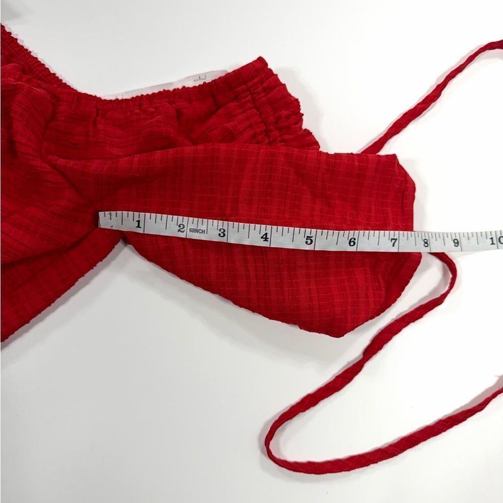 Lulu’s Red Ruched Crop Top – Size M - Picture 10 of 10